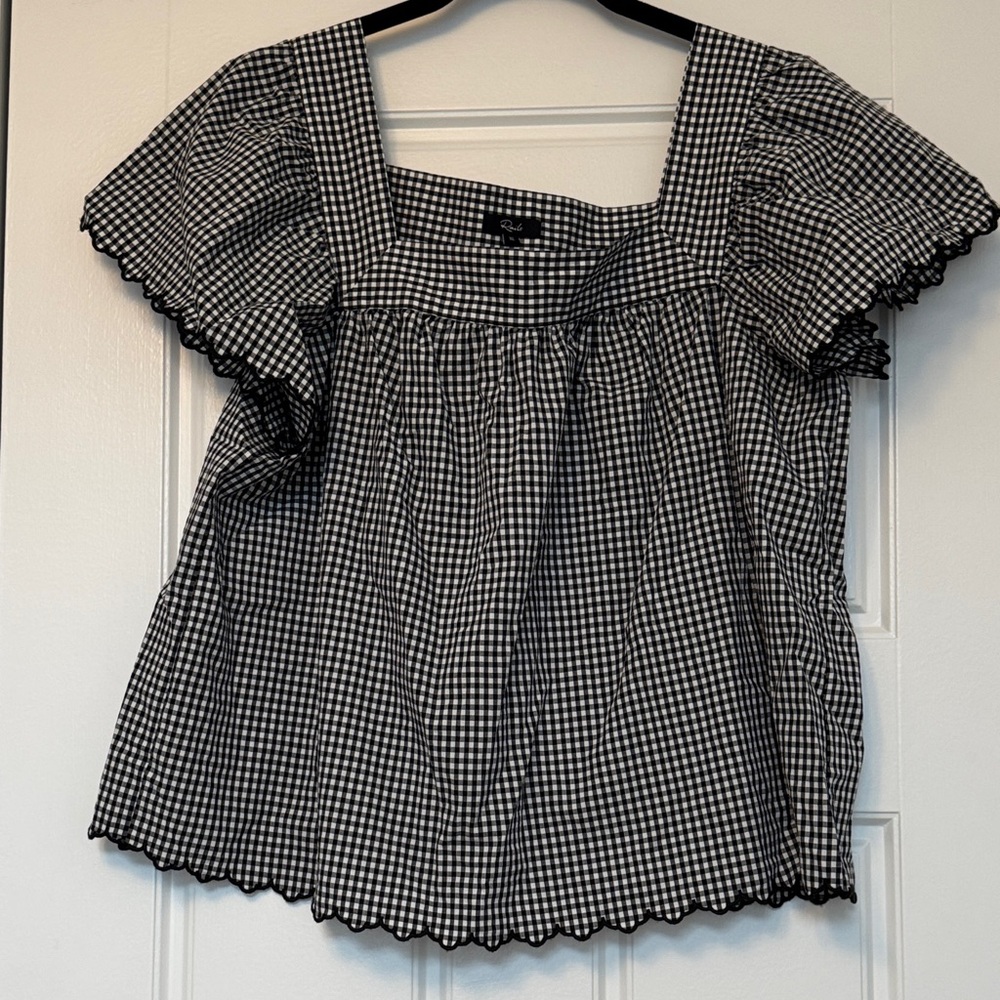 Rails Black and White Gingham Women's Top